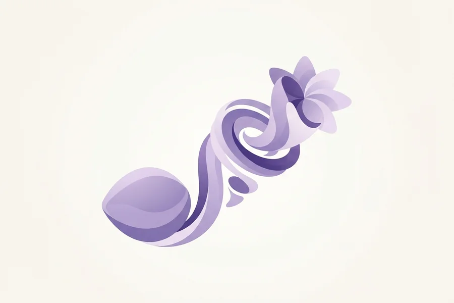Forma espiral en tonos morados que se abre como una flor.