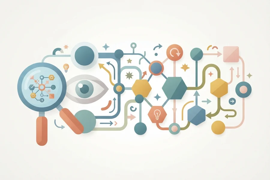 Ilustración de un diagrama o mapa representando el aprendizaje visual.